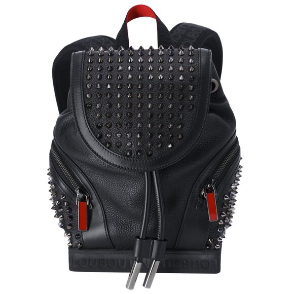 Christian Louboutin Explorer Funk Studded Small Backpack Black Red